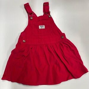 OshKosh B'gosh Red Corduroy Overall Dress NWOT